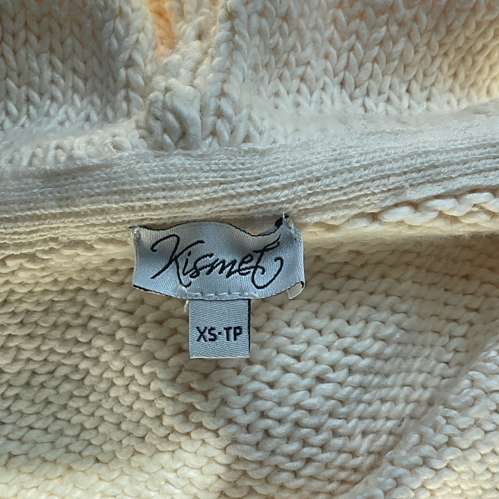Kismet‎ Cardigan Sweater Cream Grey Hooded Knit Long Zip Aztec Southwest Size XS - Picture 4 of 7